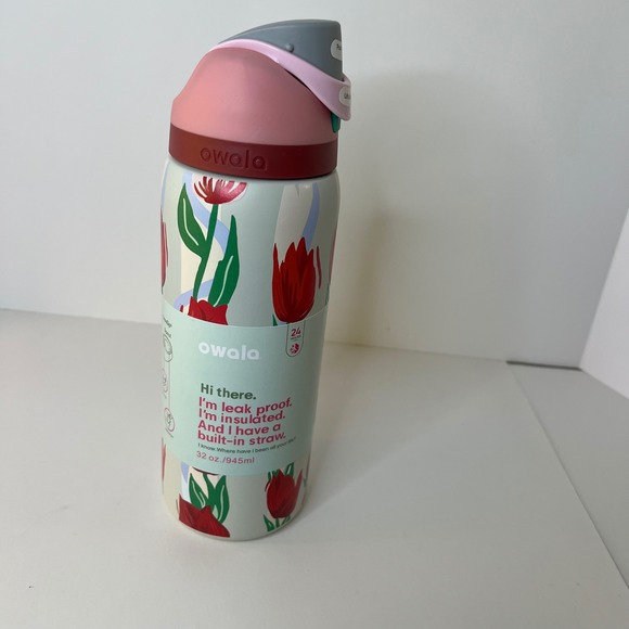 owala Other - Owala Free Sip 32oz Water Bottle Tulip Bouquet Design NWT Urban Outfitters
